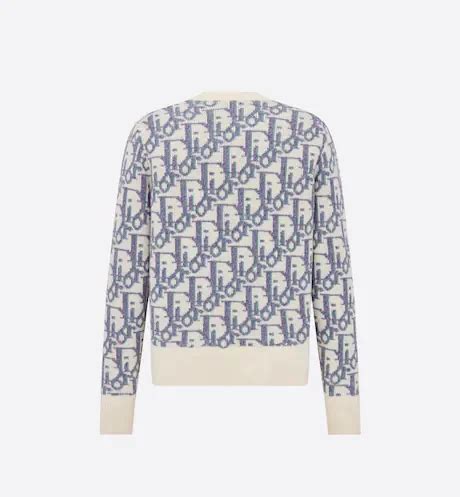 MAGLIONE DIOR OBLIQUE Jacquard di lana bianco, .